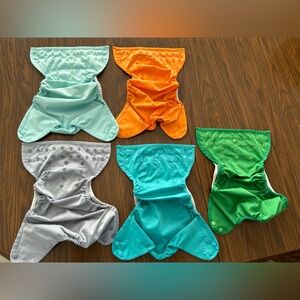 Lot of 5 reusable cloth diapers
